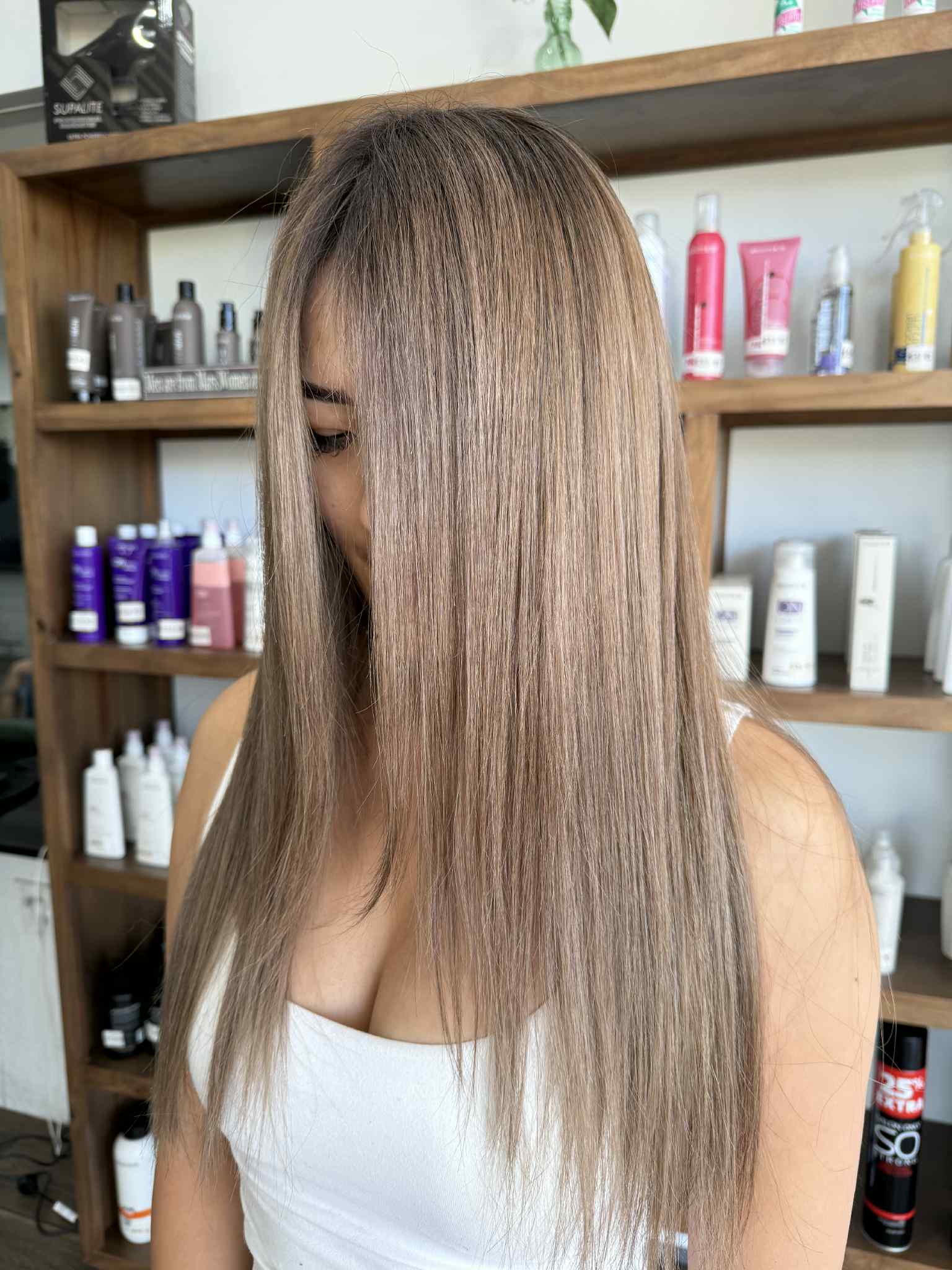 Long hair styling